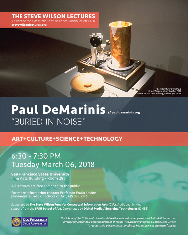 2018 Steve Wilson Lectures - Paul DeMarinis poster